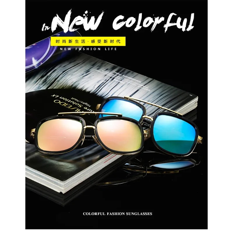 Oversized Metal-Frame Sunglasses