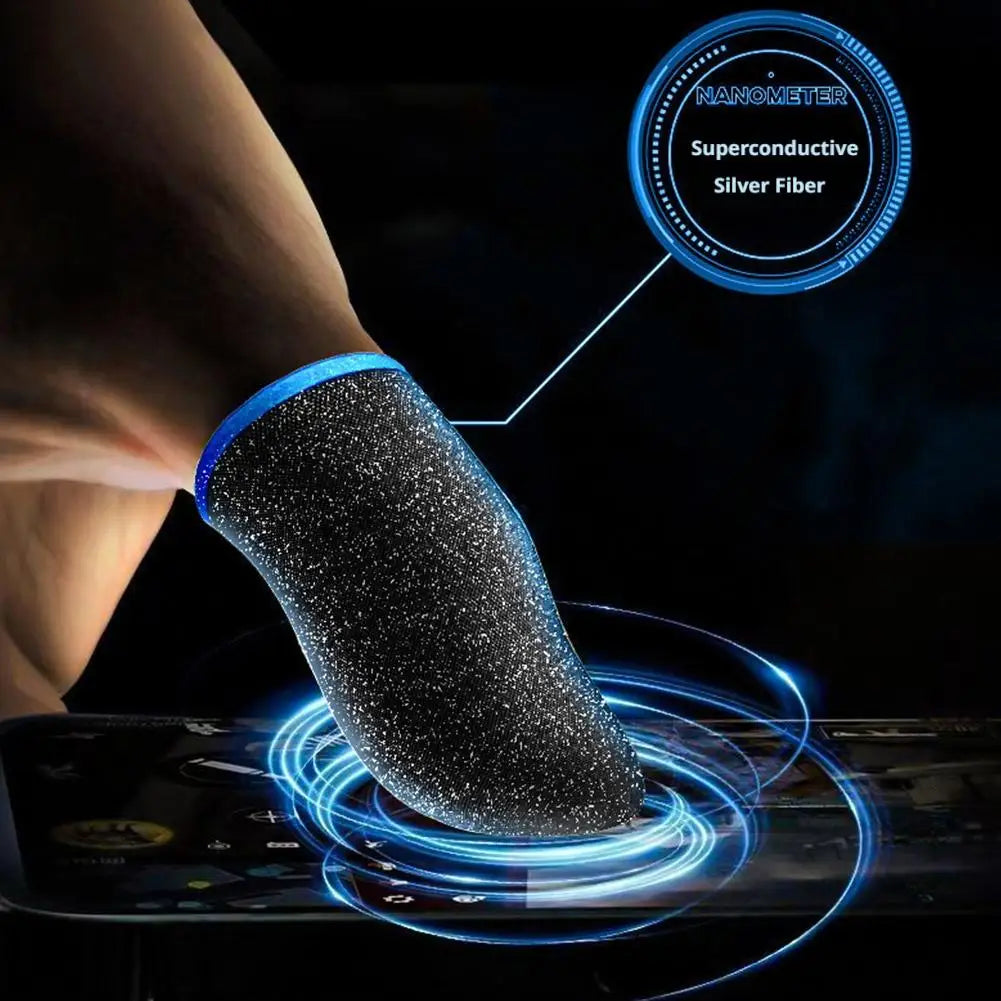 Sweatproof Gaming Finger Sleeves Anti-Slip Touch Screen Breathable Fingertip Gloves for PUBG Mobile Call of Duty