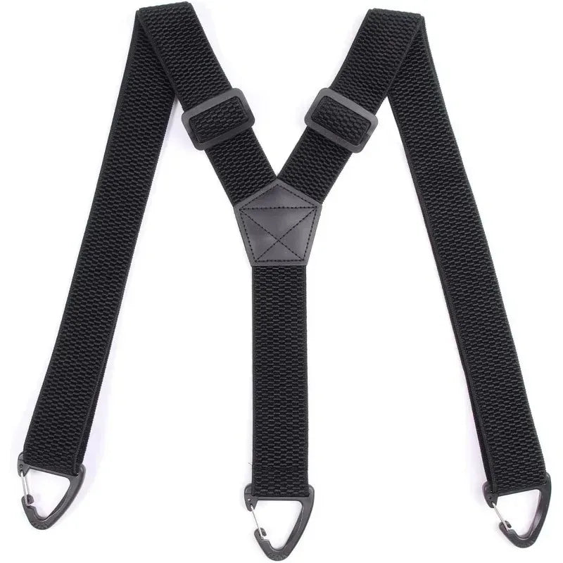 New Heavy Duty Work Suspenders for Men 3.8cm Wide with Plastic Gripper Clasps Adjustable Elastic Trouser Pants Braces-Black 1pcs