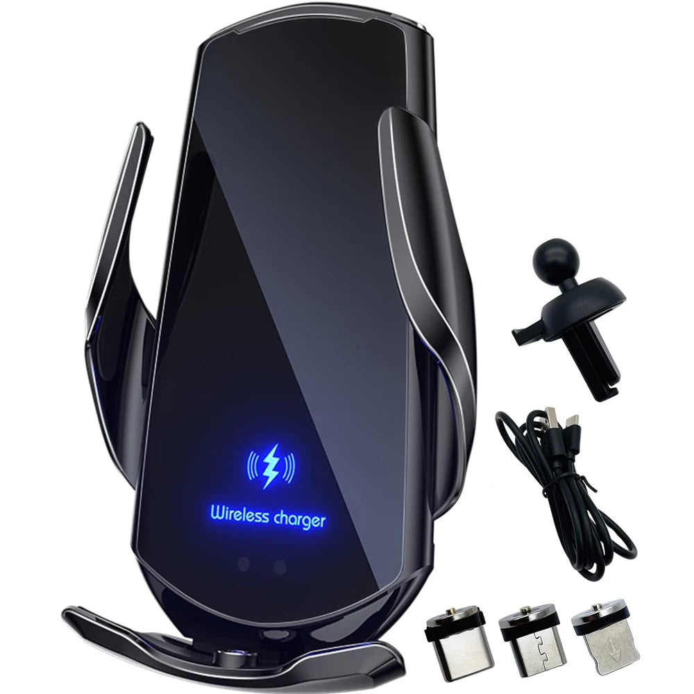 15W Auto-Clamping Wireless Car Charger & Phone Holder
