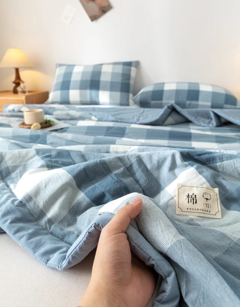 100% Cotton Quilted Comforter Long Staple Quilt Core Air-Conditioning