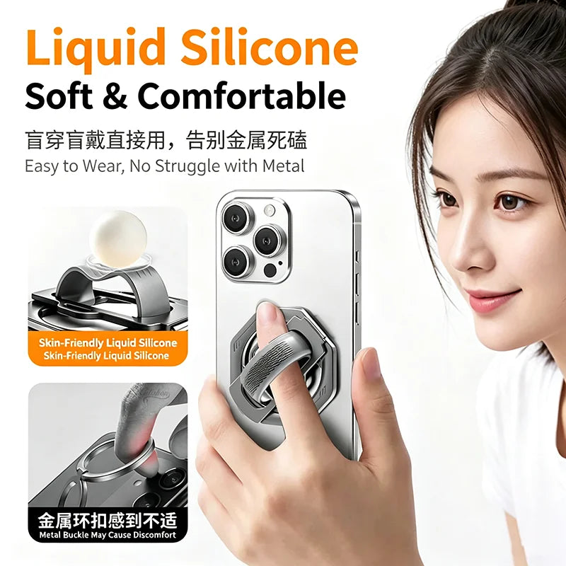Magnetic Phone Ring Holder 360° Rotatable Foldable Metal Phone Stand
