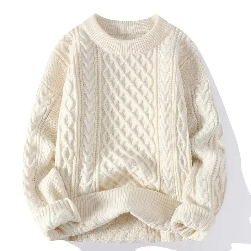 Trendy Knitted Sweater For Men Casual Round Neck Pullover Male Knitted Soft Fall Winter Fashion Long Sleeve Mens Kntwear Outwear