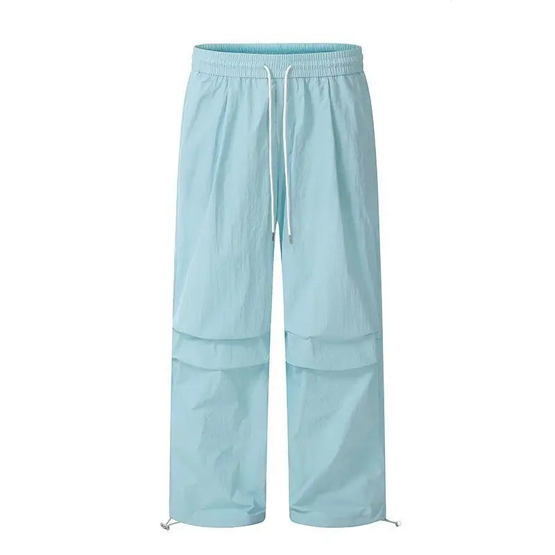 Women'S Brown Parachute Pants Summer Loose Straight Wide Leg Trousers