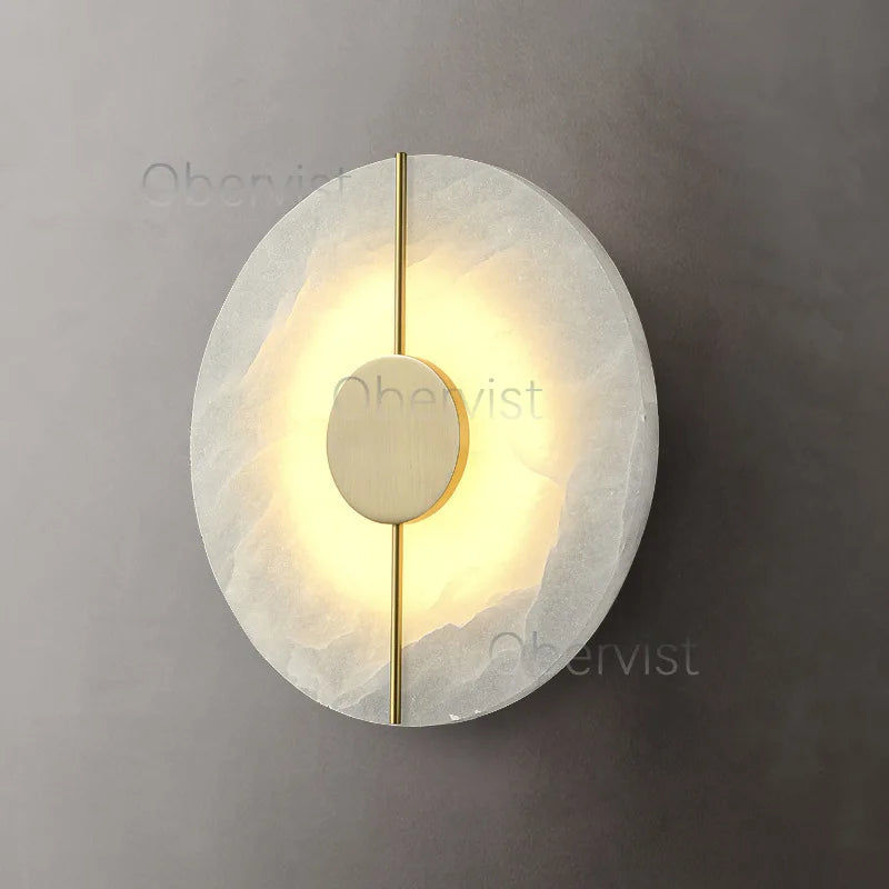 Modern Luxury Creative Marble Wall Light - Alabaster Marble Wall Sconce for Bedroom Bedside Living Room Aisle Indoor Decor