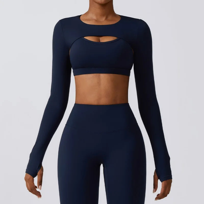 Women'S Sexy Tight Yoga Clothes Two-Piece Set with Chest Pad Sports