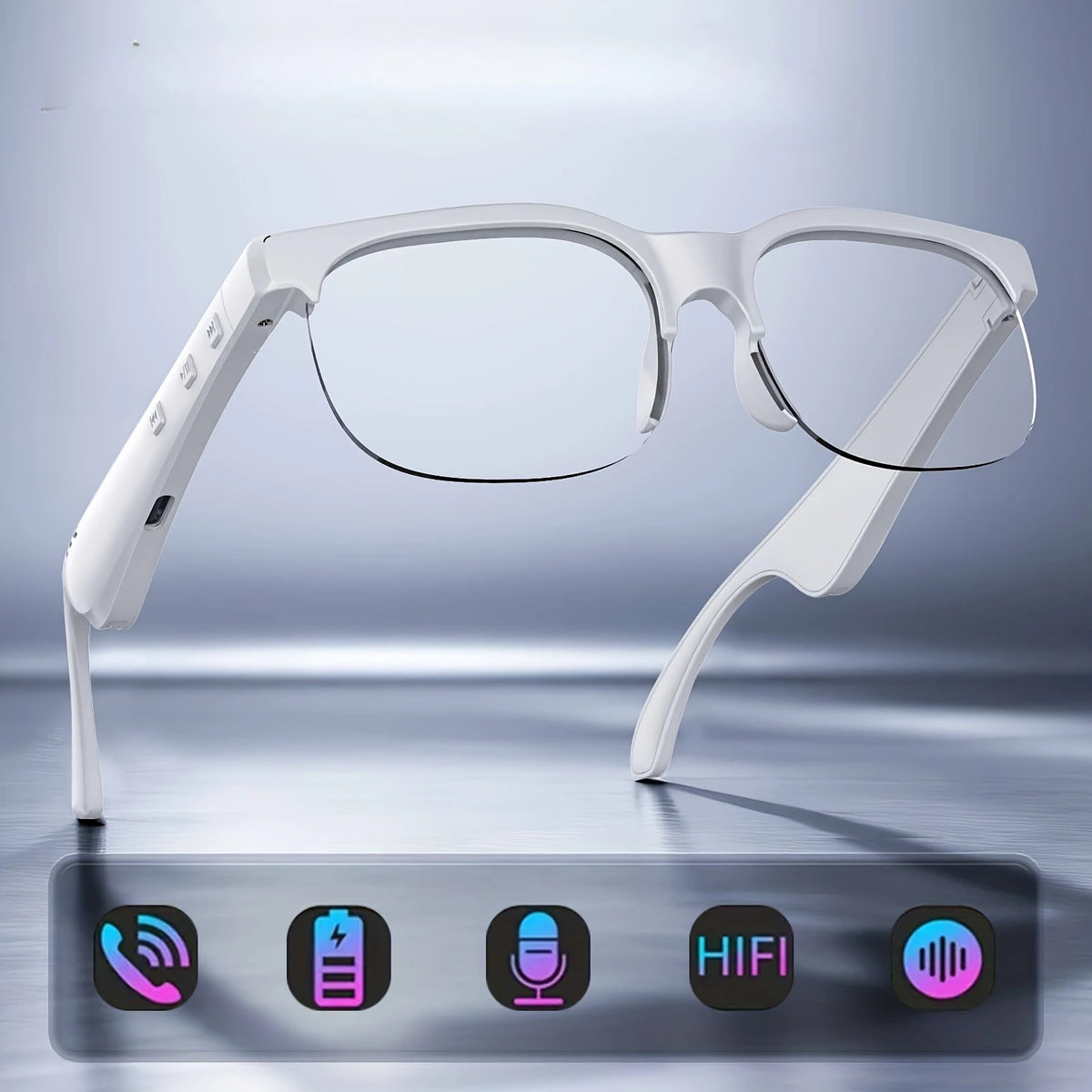 Smart Glasses, Smart Audio Glasses, Wireless Glasses, Earphones, Support