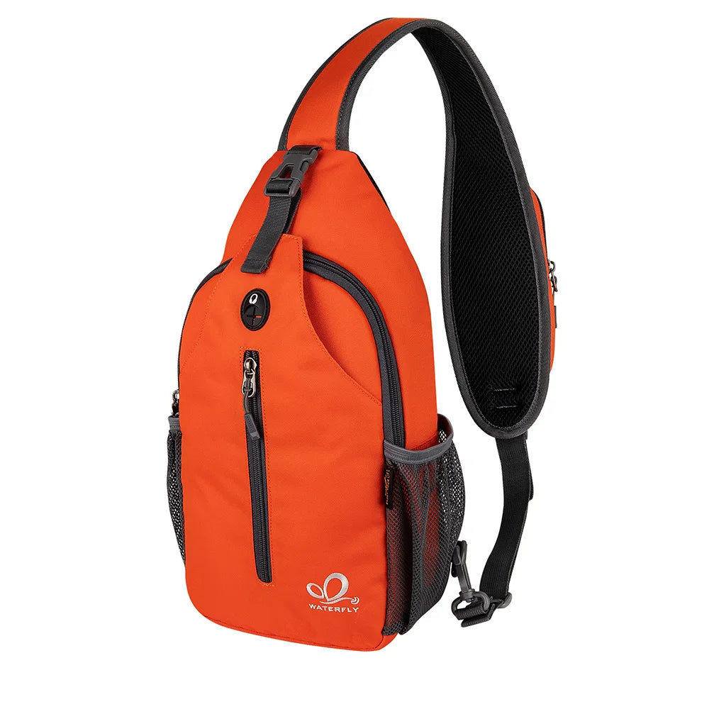 WATERFLY Sling Bag Chest Pack Shoulder Crossbody Sling Backpack For Women Men Travel Hiking Chest Bag Daypack