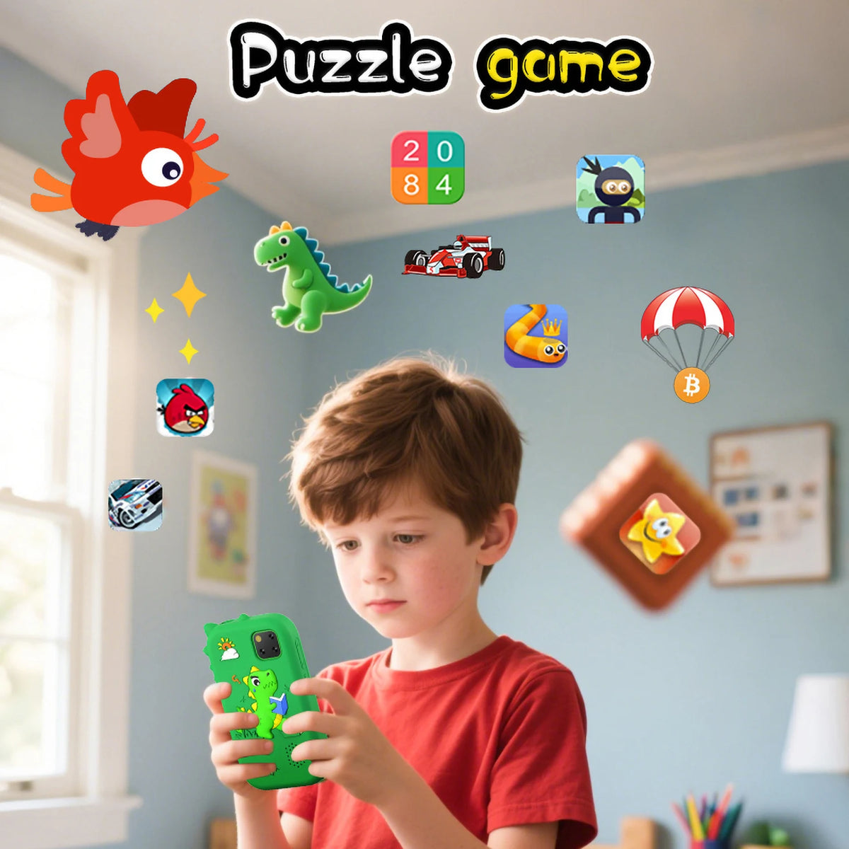 Upgrade Kid Smart Phone Toy 2.8 Inch Touch Video Recording Music Player