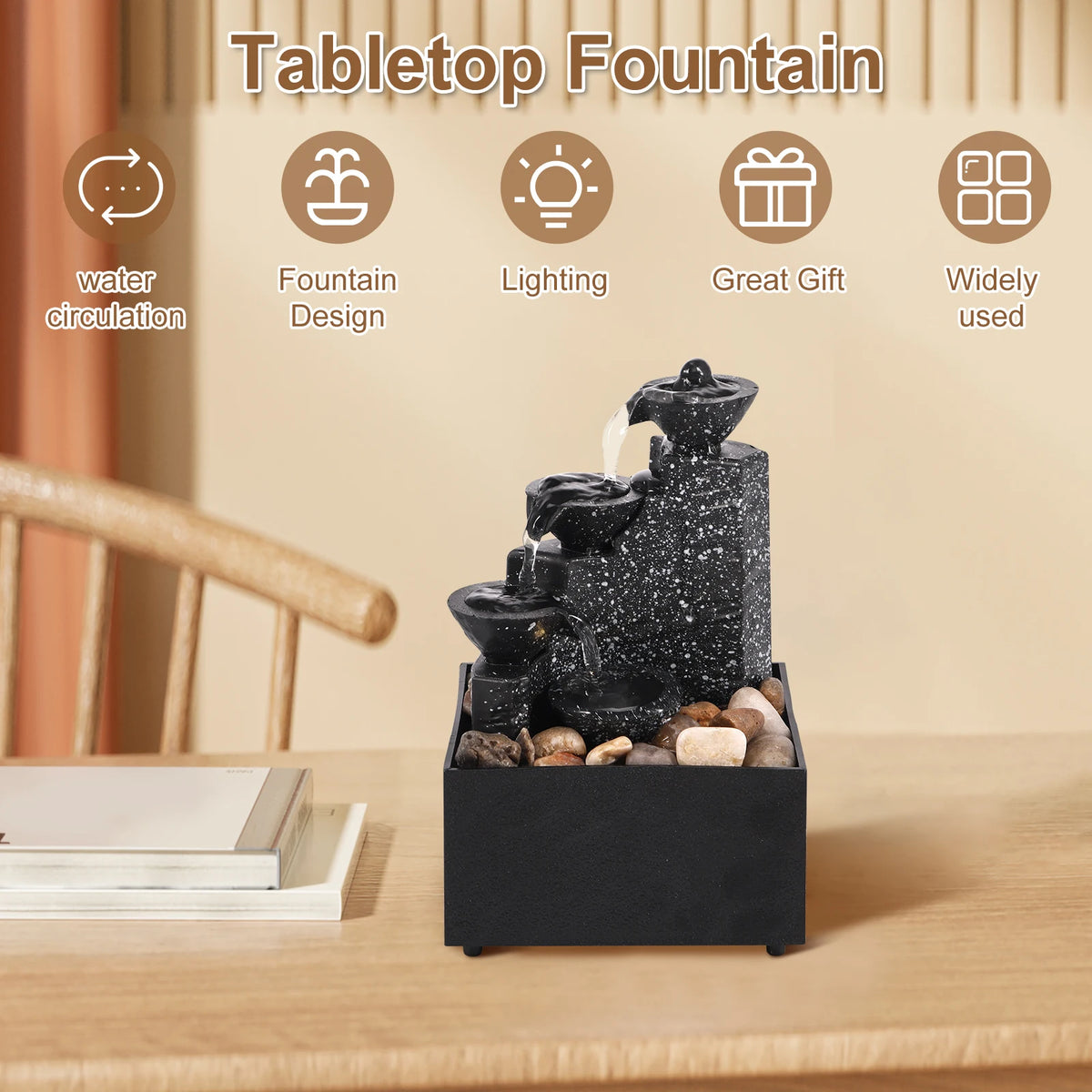 Desktop Waterfall Decoration Creative Flowing Water Ornaments Small