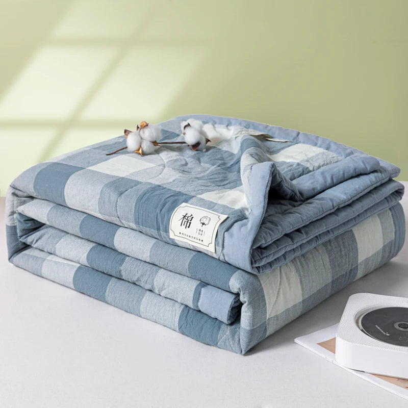 100% Cotton Quilted Comforter Long Staple Quilt Core Air-Conditioning