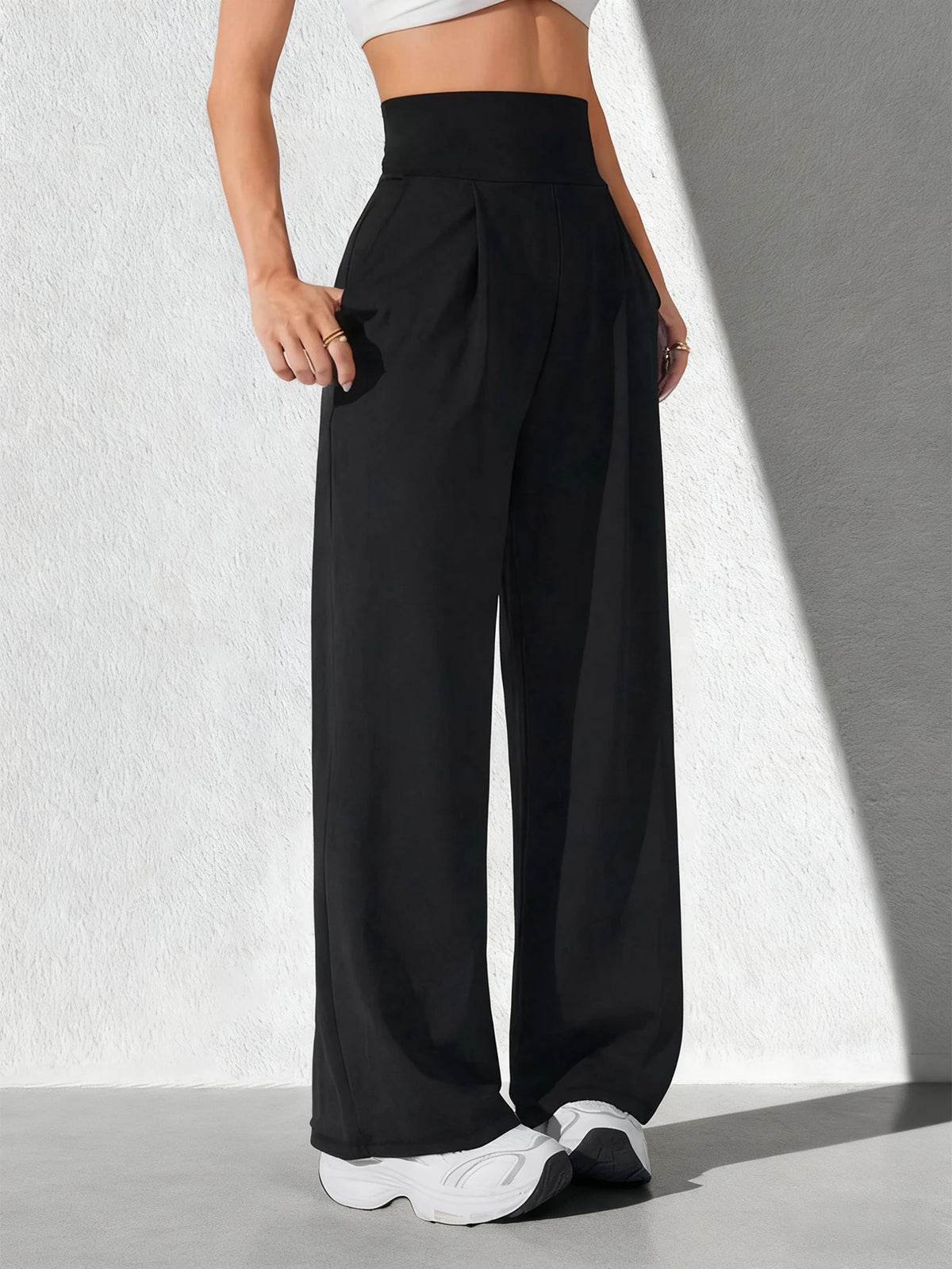 New High Waist Yoga Pants for Women Tummy Control Leggings Stretchy Soft Workout Wide Leg Pants Comfortable Casual Pants