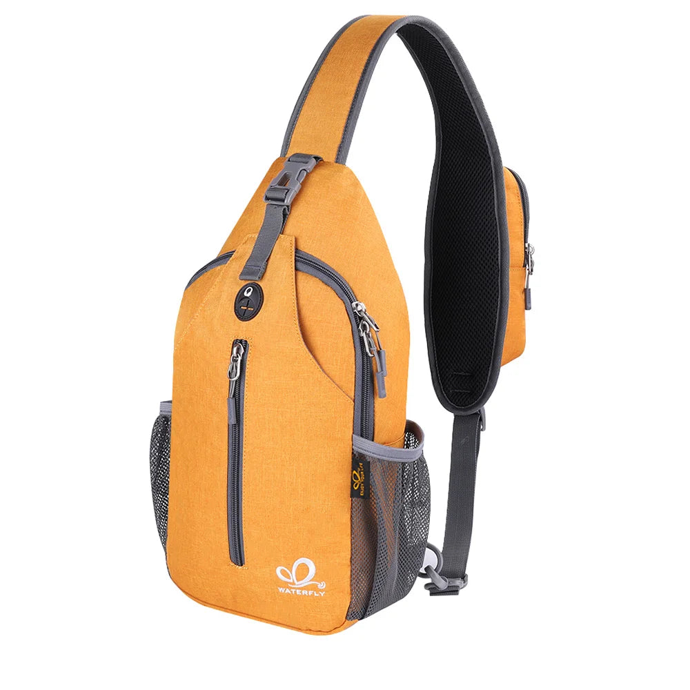 WATERFLY Sling Bag Chest Pack Shoulder Crossbody Sling Backpack For Women Men Travel Hiking Chest Bag Daypack
