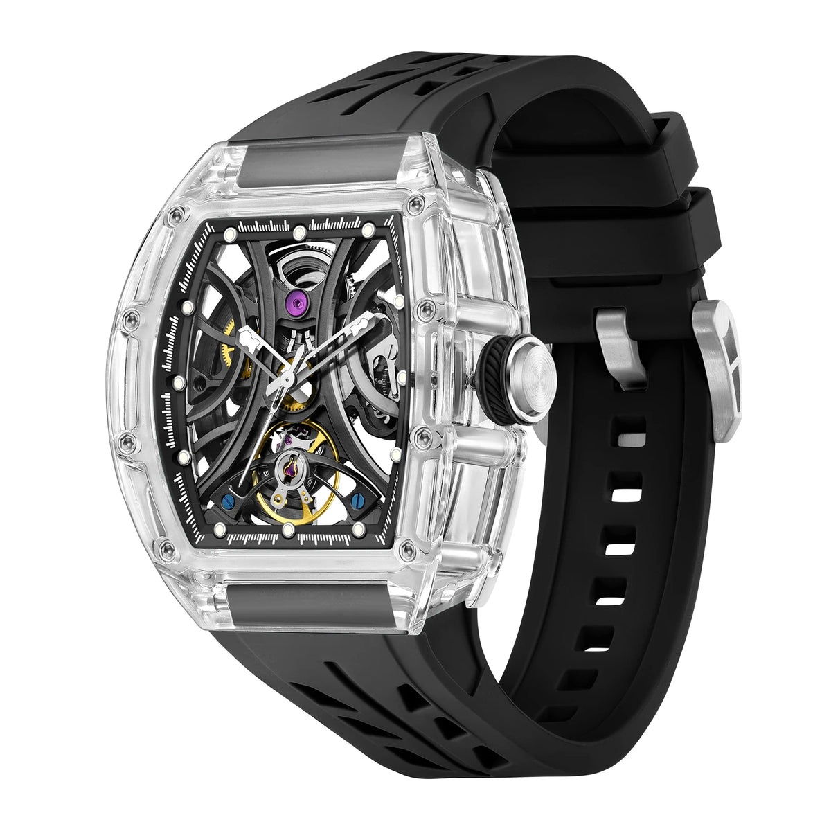 919511 Men Watches Original Brand Transparent Case Automatic Mechanical Fashion Watch with Self-Developed Movement New Arrivals