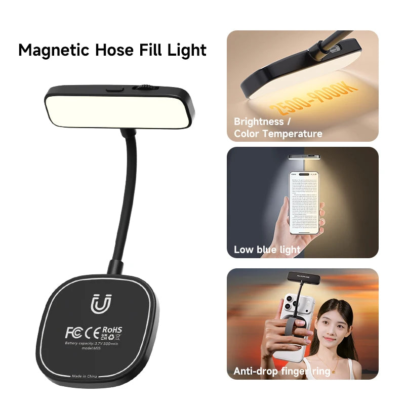 Magnetic Selfie Light Gooseneck LED Phone Fill Light Portable Video