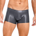 Boxer Briefs for Mens Male Swimming Shorts Trunk Swimwear Swimsuit Glossy Underwear Solid Color Boxer Bottom Low Rise Underpants