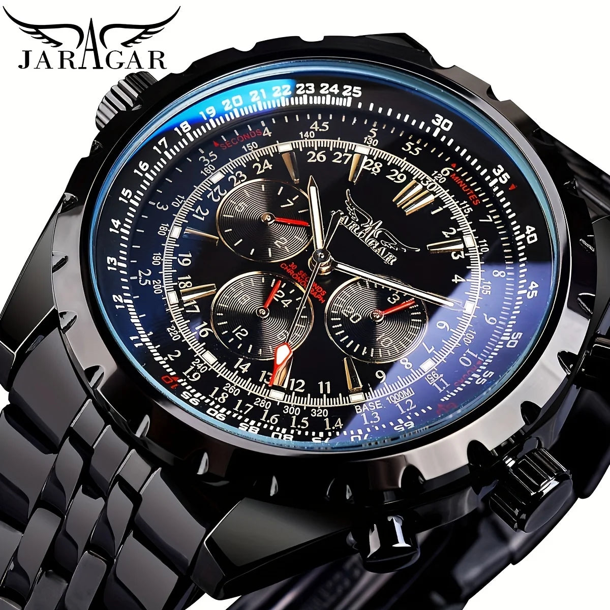 Men's Skeleton Mechanical Steel Watch