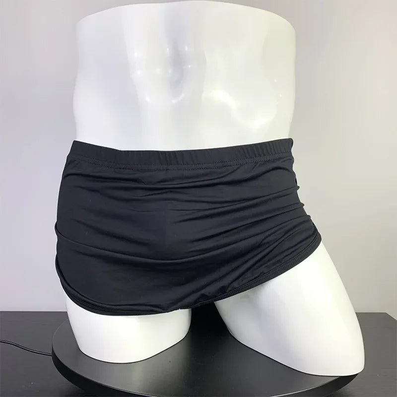 Mens Underwear Low Waisted Boxers with Detachable Inner Lining Ice Silk Breathable Moisture Wicking Boxer Shorts
