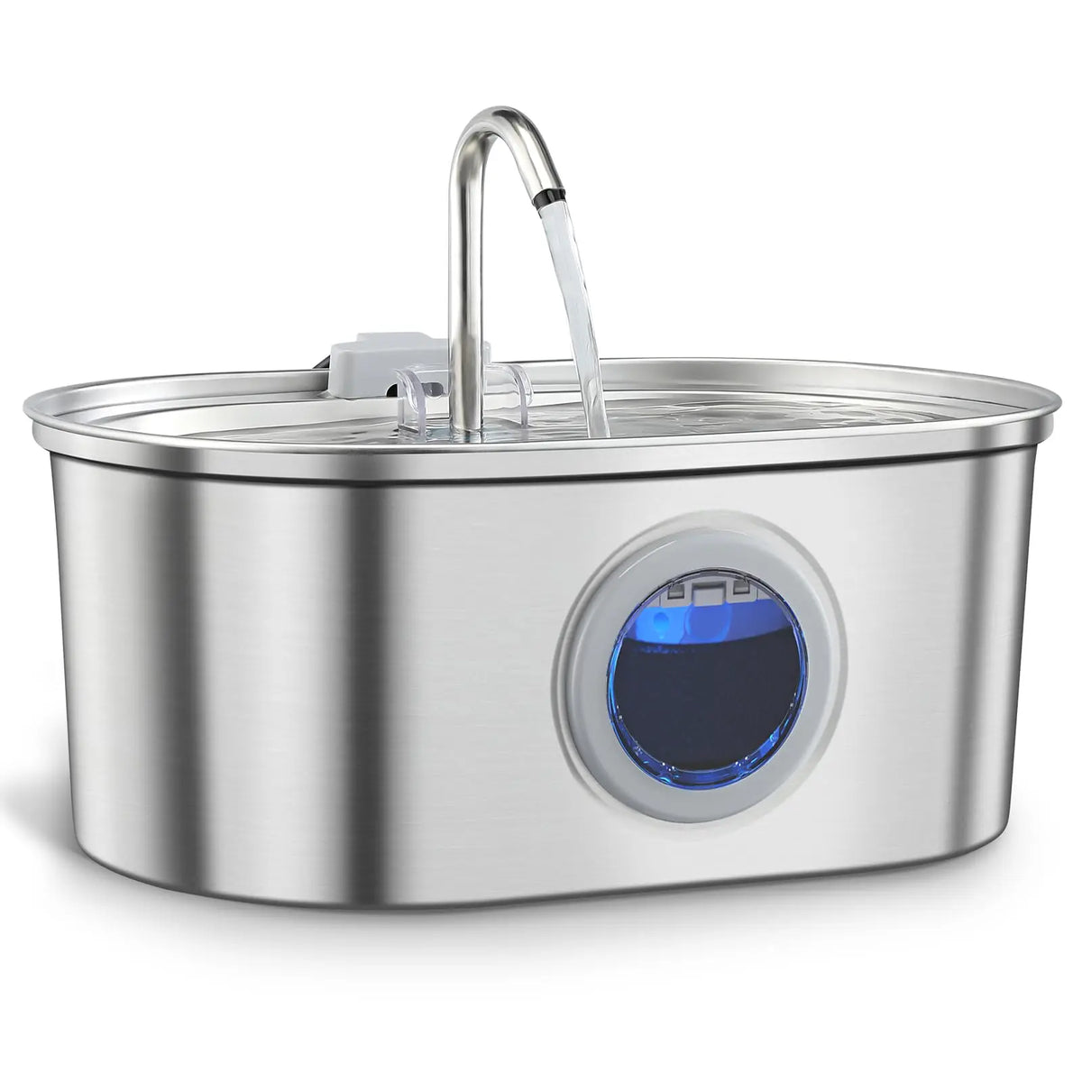 3.2L/108oz Large Capacity Pet Water Fountain 304 Stainless Steel Cat Water Fountain Ultra Quiet Pet Water Dispenser for Cats Dogs Automatic Drinking Bowl with Filter 24/7 Fresh Filtered Water Bowl for Indoor Cats & Dogs with