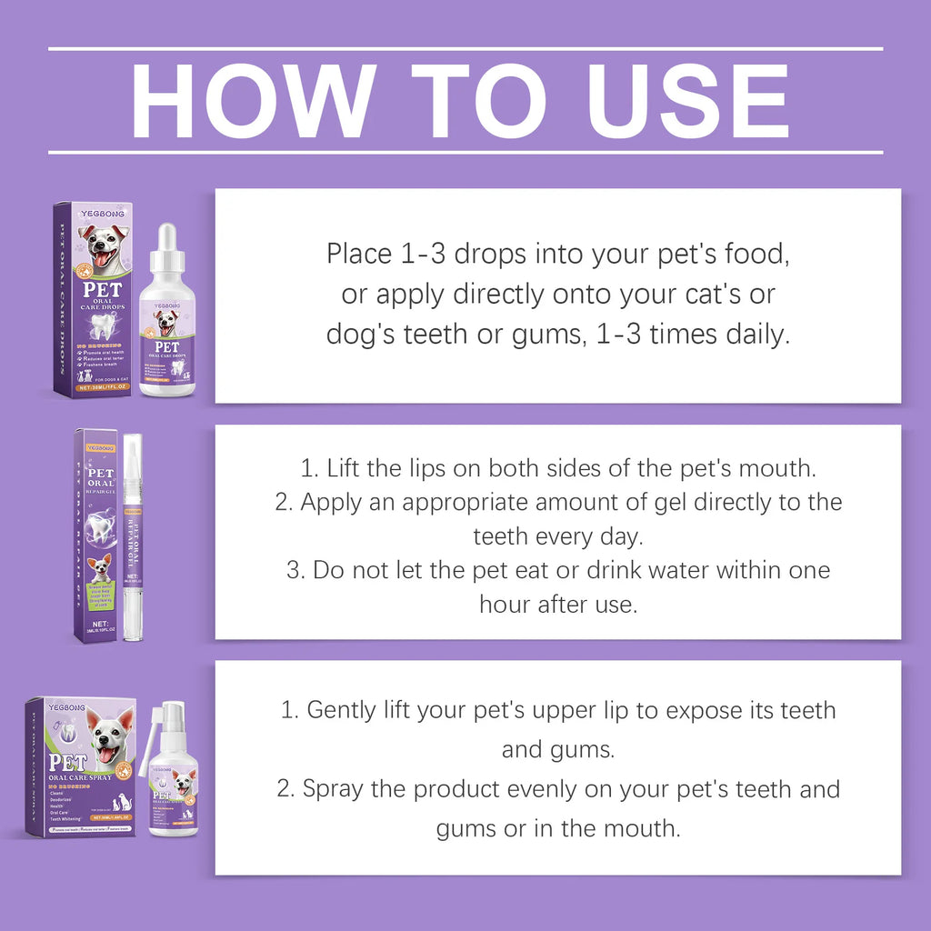 Pet Oral Care Spray For Cats And Dogs–Eliminates Bad Breath, Tartar, Gum
