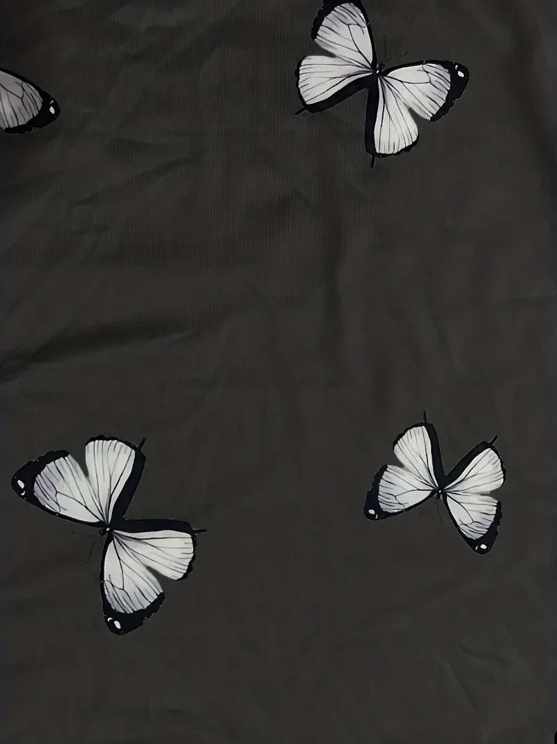 Women'S Plus Size 1XL-8XL Butterfly Capri Pants Comfy Stretch Waistband