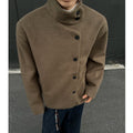 Winter Woolen Jacket Men Caot Warm Windproof 2025 New Style Fashionably Slim-Fitting Short Jacket Coat Individuality Stand-Up