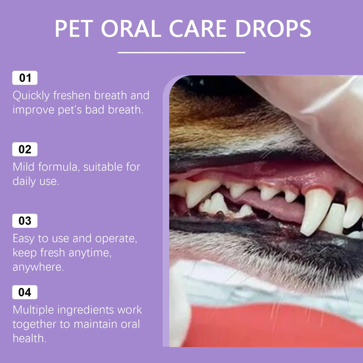 Pet Oral Care Spray For Cats And Dogs–Eliminates Bad Breath, Tartar, Gum