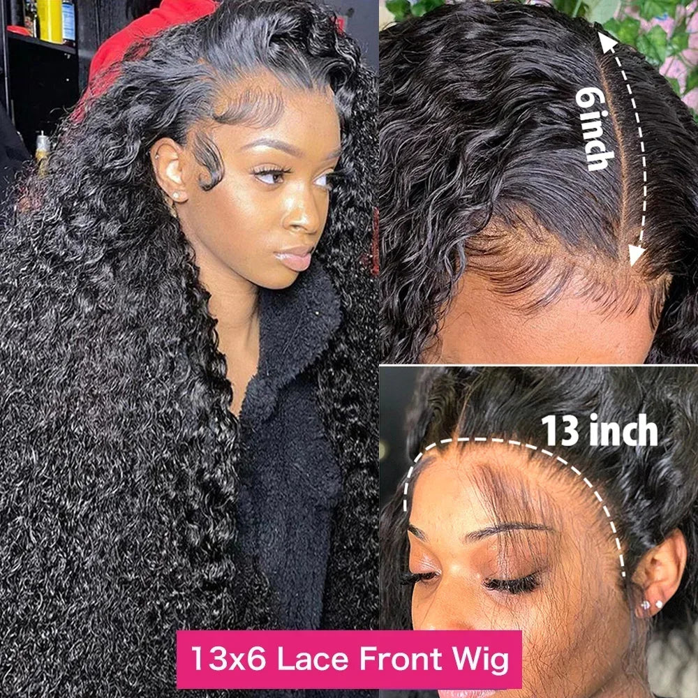 Kinky Curly Wigs 13x6 HD Lace Frontal Wig Glueless Human Hair 4C Afro