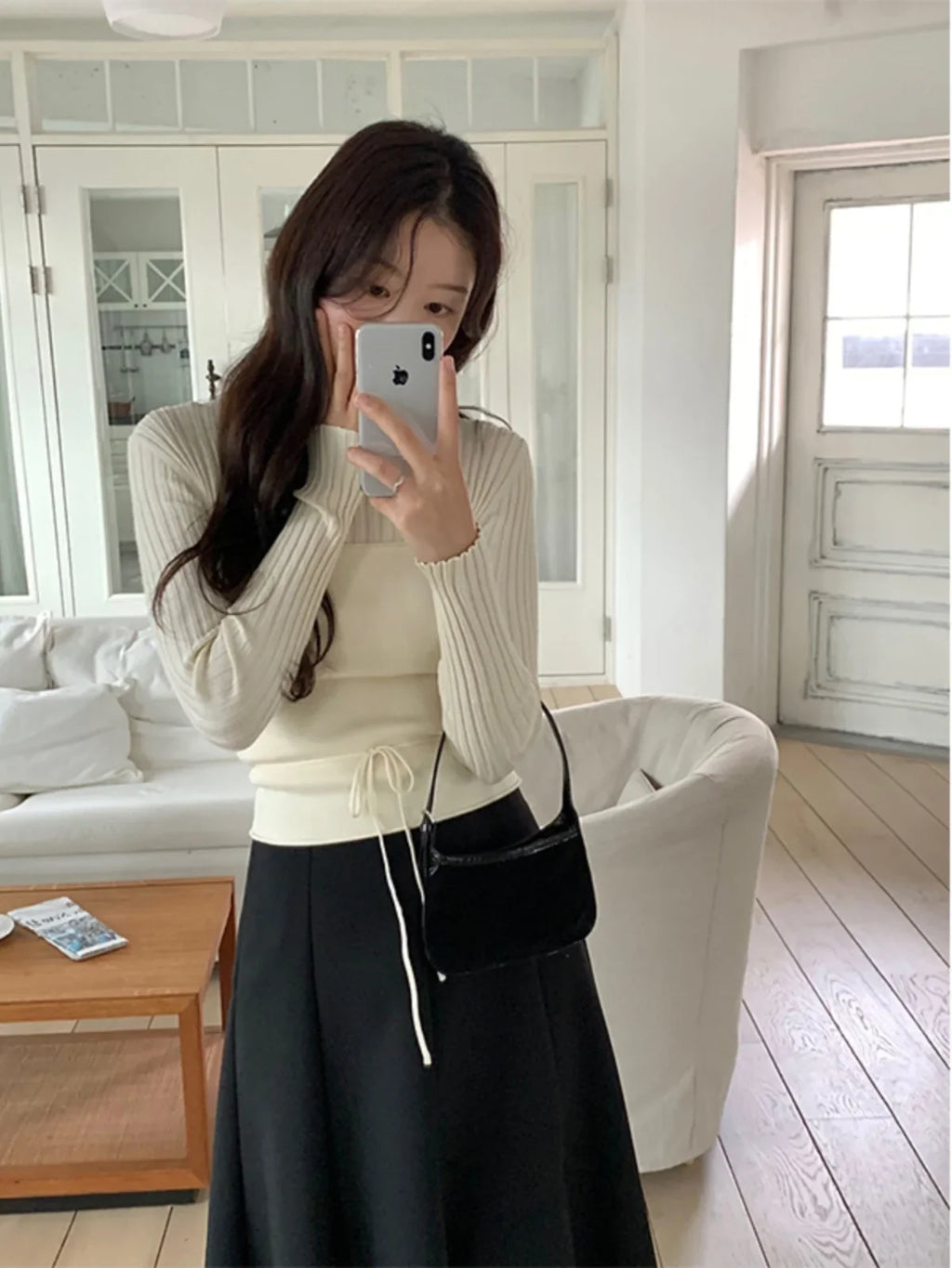 Knit Women 2024 New Autumn and Winter Elegant Advanced Design Chic Korean Sle Top Fashion Two-piece Set