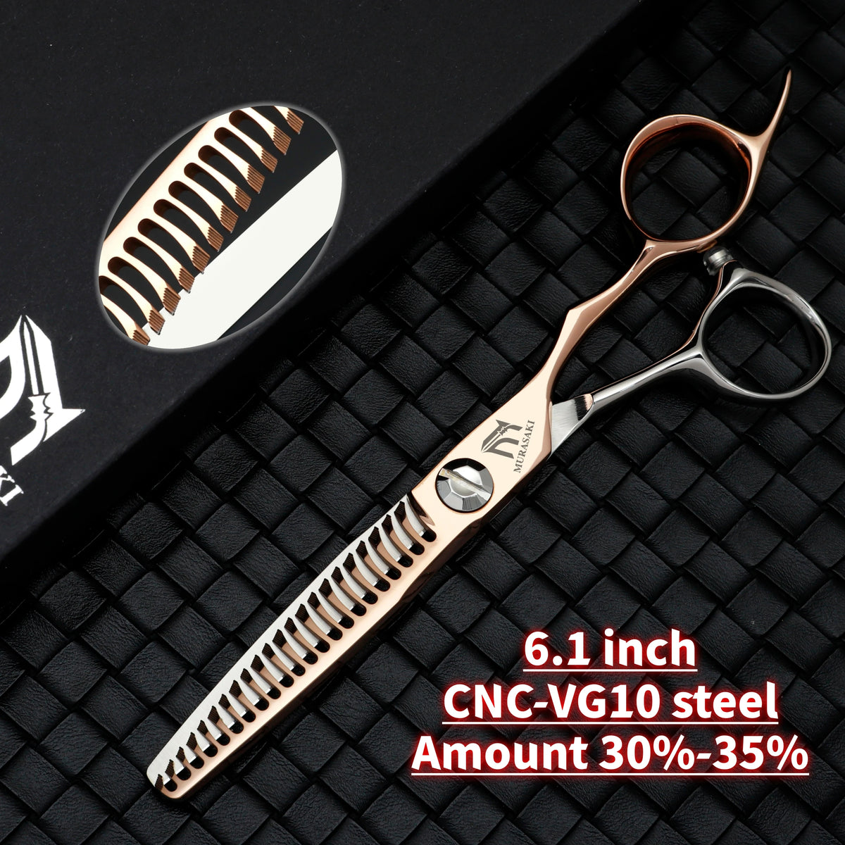 MURASAKI Top-level CNC Barber Scissors Set, Japanese VG10 Steel Barbershop Accessories, 5.7-6.3-6.8 Inches Hair Cutting Shears