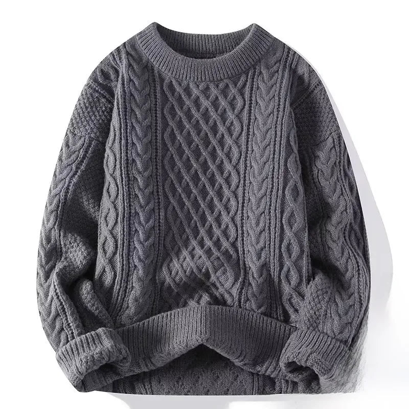 Trendy Knitted Sweater For Men Casual Round Neck Pullover Male Knitted Soft Fall Winter Fashion Long Sleeve Mens Kntwear Outwear