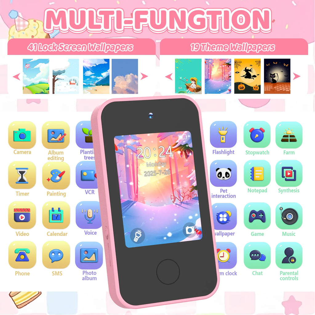 Smart Phone Toy For Kids Touchscreen Dual Camera HD Educational Game
