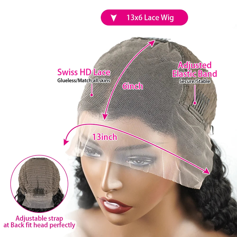 Kinky Curly 4C Edges Curly Baby Hair Lace Wigs Human Hair 13x6 HD Lace