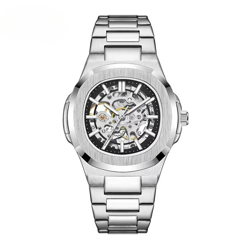 Men's Watches Luxury Automatic Watch For Men Mechanical Wristwatch Skeleton Stainless Steel Sapphire Glass Male Clock 2023