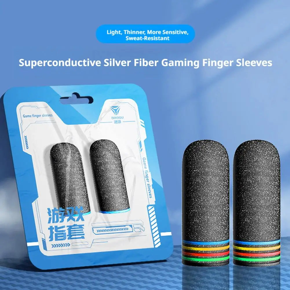 Sweatproof Gaming Finger Sleeves Anti-Slip Touch Screen Breathable Fingertip Gloves for PUBG Mobile Call of Duty