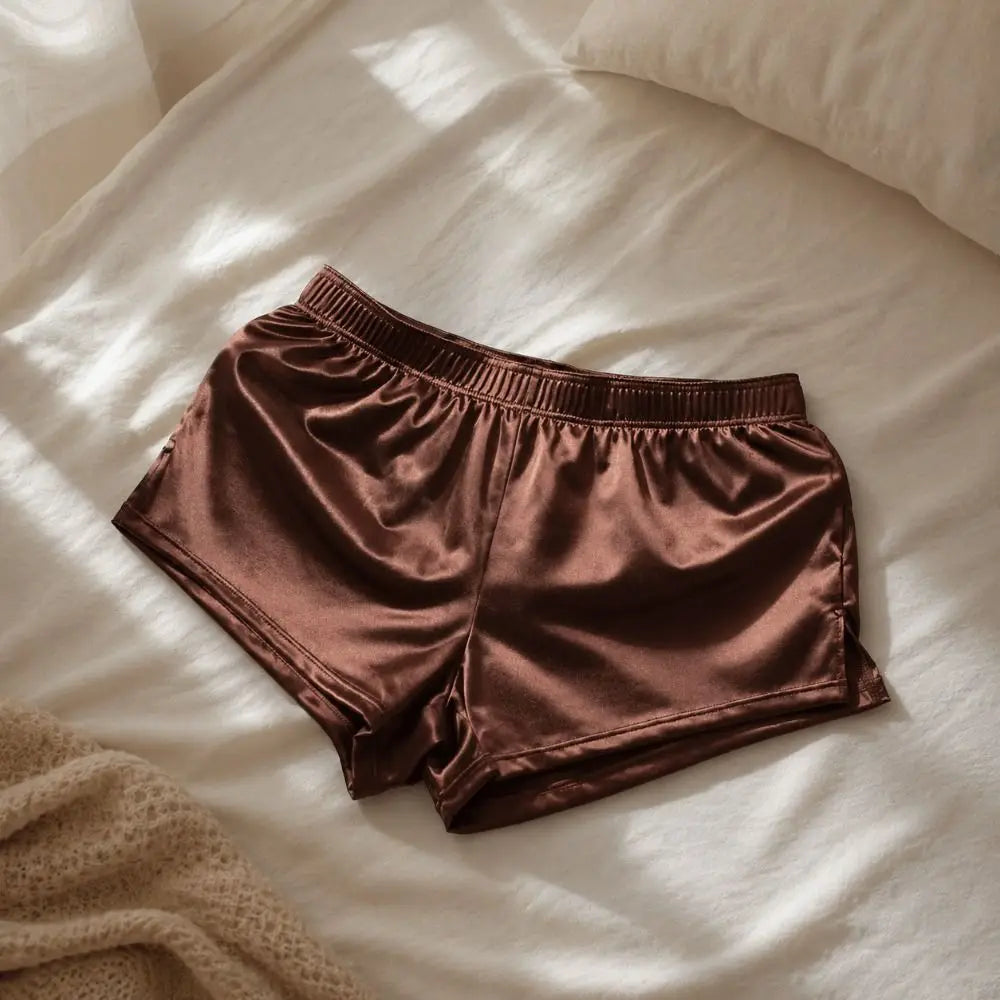 Sleepwear Pants Ice Silk Satin Boxer Shorts Casual Style Loose Male Panties Underpants Boxer Shorts Boy