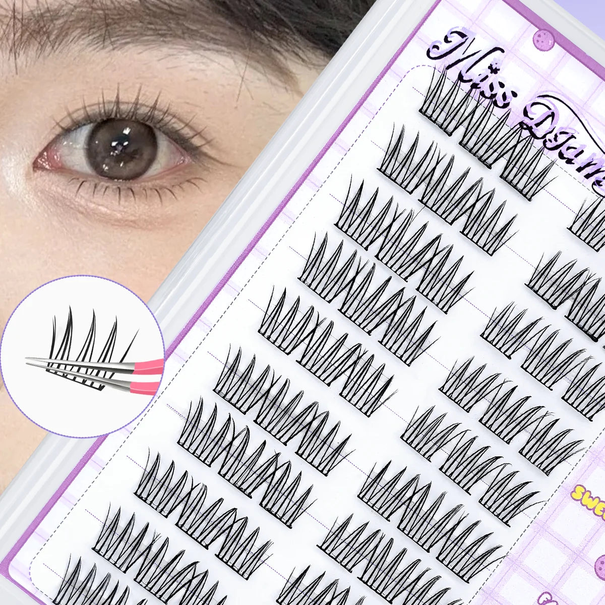 No Glue Needed Idol False Eyelashes Large Capacity 7-9mm Self Adhesive
