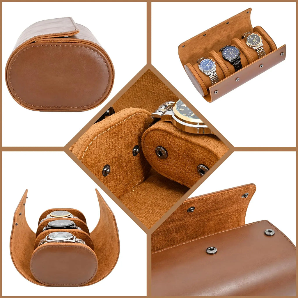 Watch Roll Travel Case-1/2/3 Slot Watch Storage And Organizer-Secure