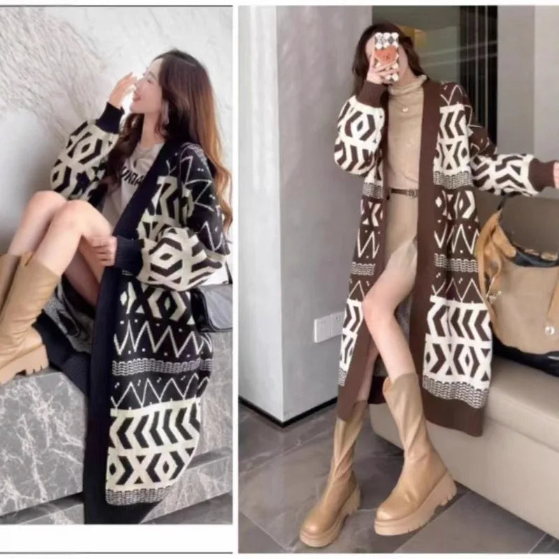 Blouses Jackets Knitwear Women's Spring Autumn Winter Korean Style Knitwear Cardigans Loose Fit Flattering Silhouette Long Niche