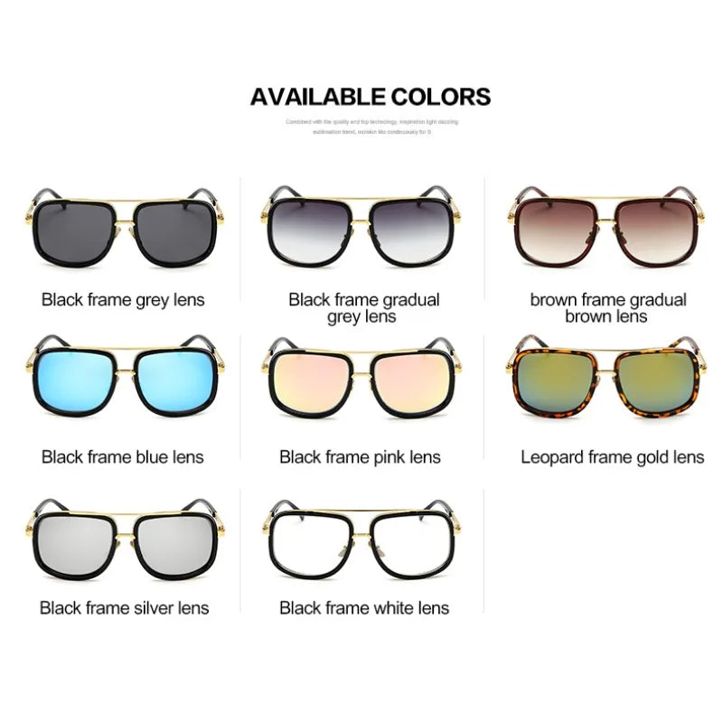 Oversized Metal-Frame Sunglasses