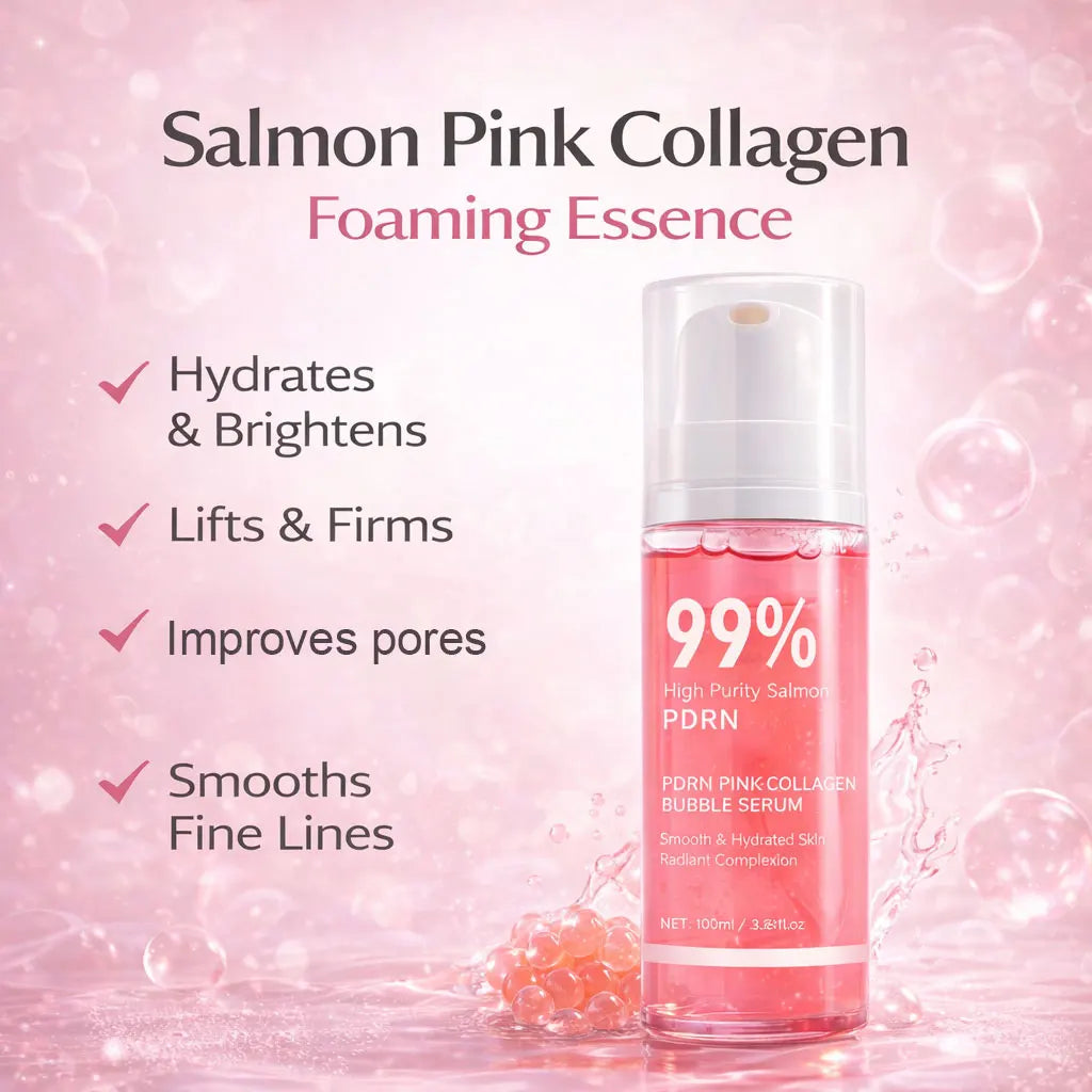PDRN Pink Collagen Bubble Serum Glow Firming Serum With 99% Purity PDRN