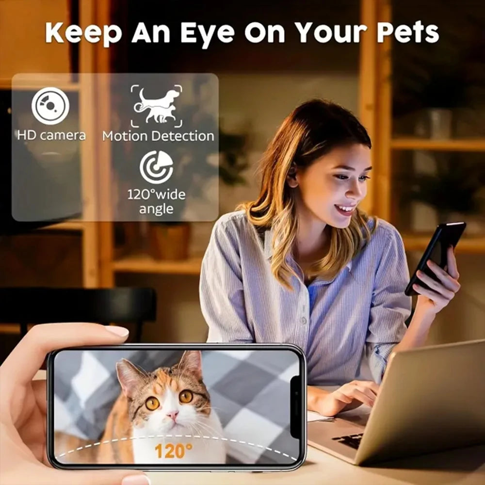 Camera Pet Feeder Timing Smart Automatic Feeder For Cats Dog Button WIFI