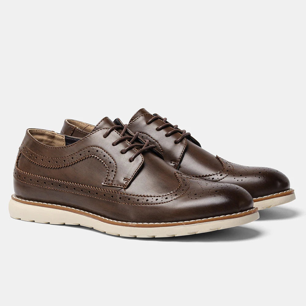 Men's Lace-Up Leather-Style Shoes