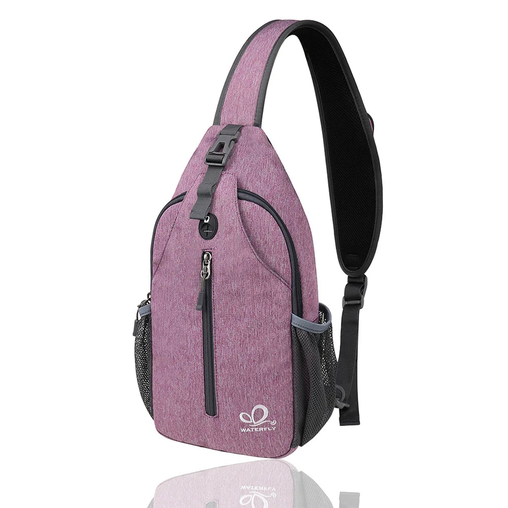 WATERFLY Sling Bag Chest Pack Shoulder Crossbody Sling Backpack For Women Men Travel Hiking Chest Bag Daypack