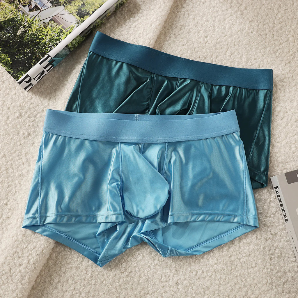Men's Glossy Breathable Boxer Briefs