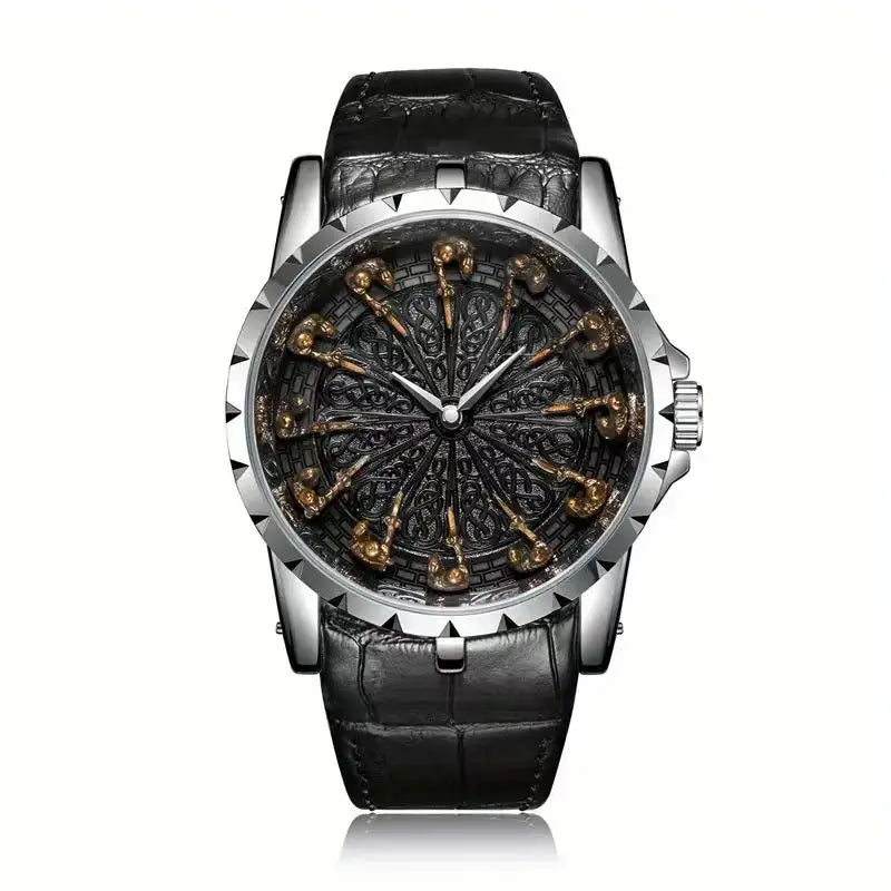 New Watch for Men with Retro Style and Simple Personality, Practical Belt, Large Dial, Fully Automatic Quartz Watch for Men