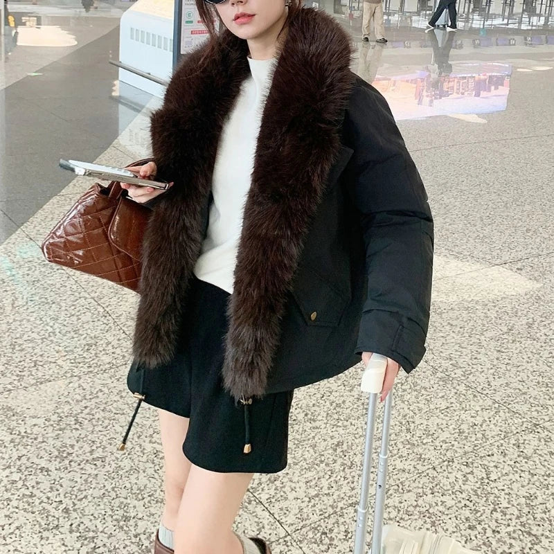 Autumn Winter New Style Fashionable Foreign Trade  Winter Jacket for Women  A Charming Elegant Hooded Mid-length Cotton Coat