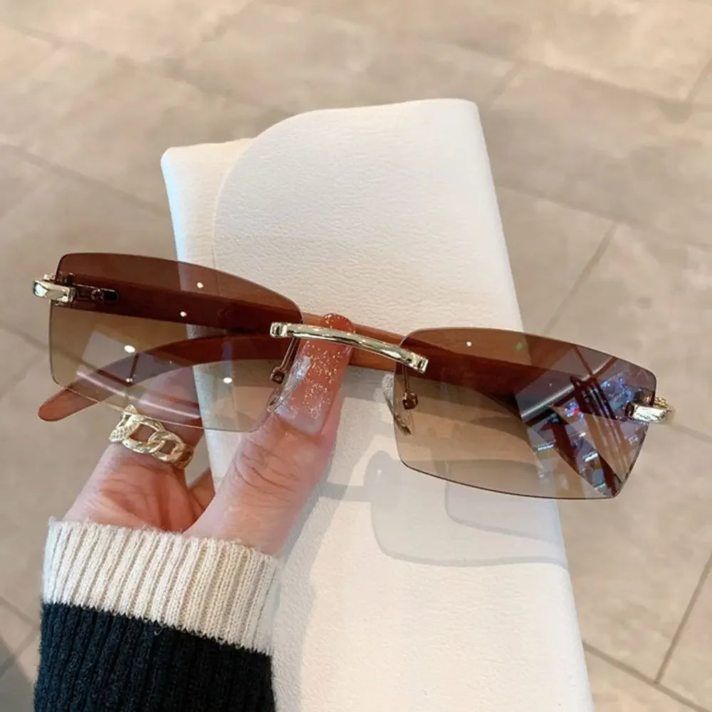 Rimless Rectangle Sunglasses