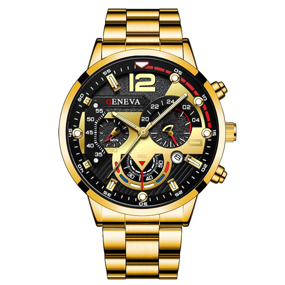 Men's Stainless Steel Calendar Watch