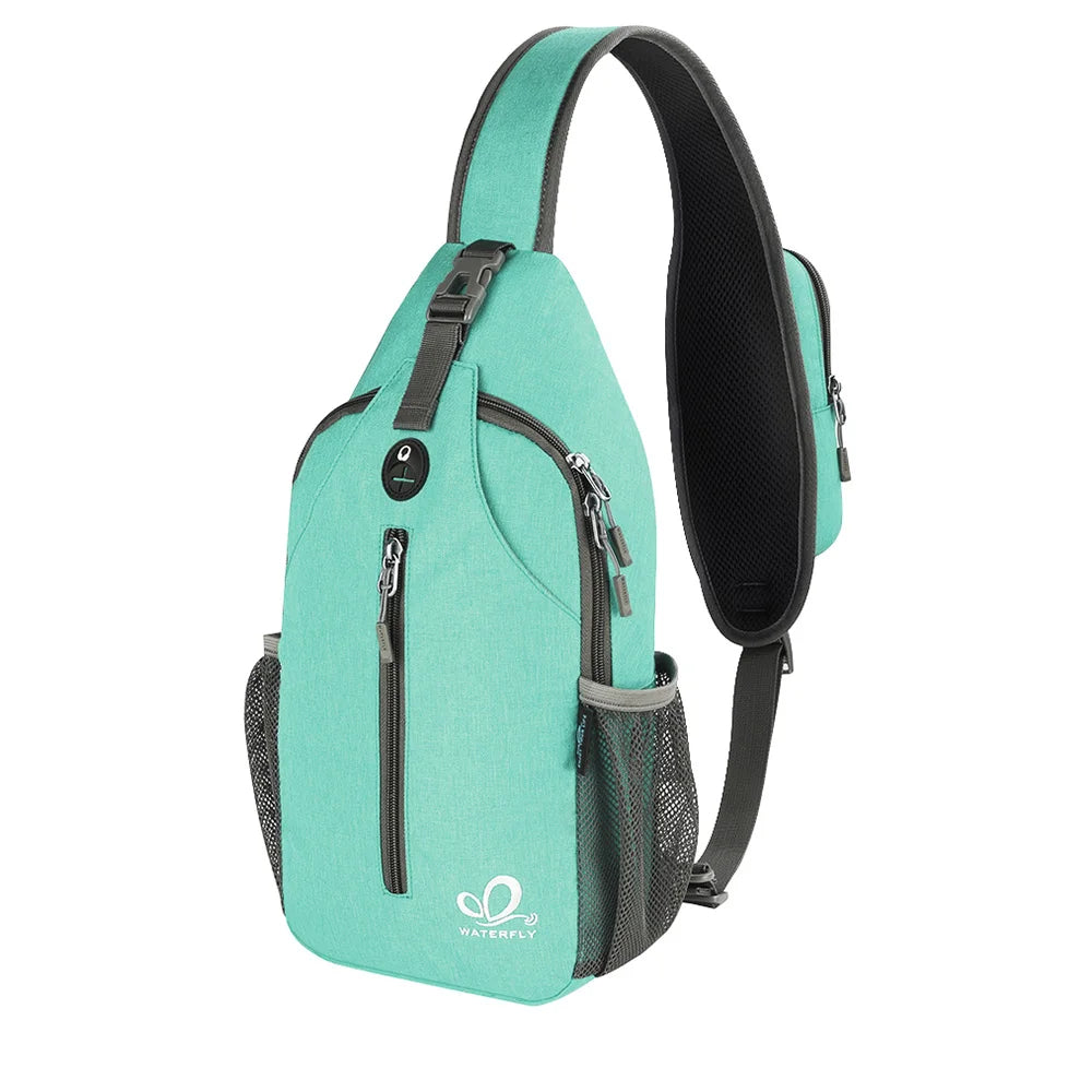 WATERFLY Sling Bag Chest Pack Shoulder Crossbody Sling Backpack For Women Men Travel Hiking Chest Bag Daypack
